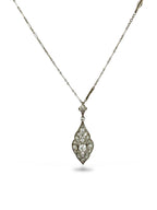 Antique White Gold and Platinum Necklace with Large Diamonds 2.34ct