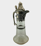 Antique Imperial Faberge Silver Cut Glass Decanter Carafe Circa 1900s