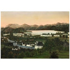 American School, Rural Hilly Landscape with Lake and Railway O/C Painting, 19