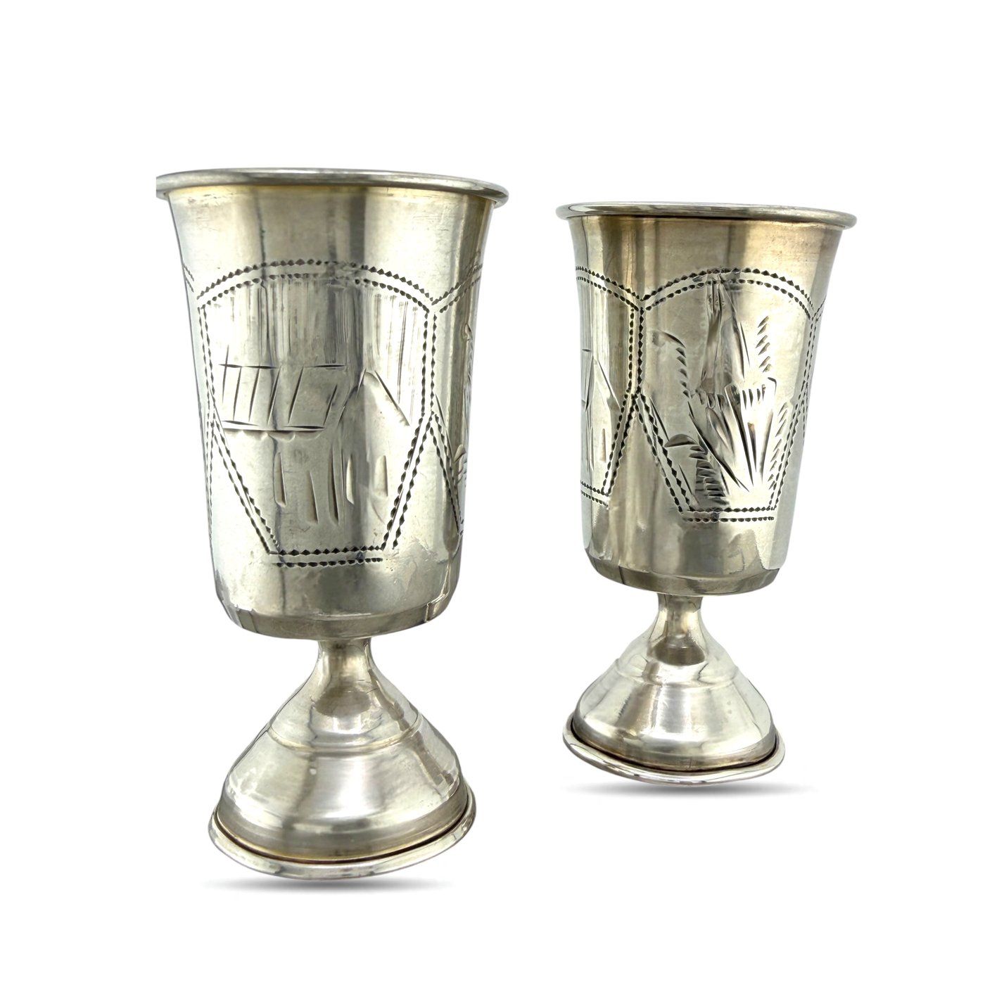 Imperial Russian 84 Zolotnik Silver Antique Cups