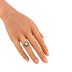 18K Yellow Gold Vintage 2.16ct Diamond and Emerald Ring