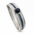 18K White Gold 4.5ct Diamond and 9.65ct Sapphire Bracelet