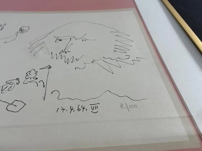 Pablo Picasso A lithograph print Limited Edition 8/100 Signed and Dated 1964