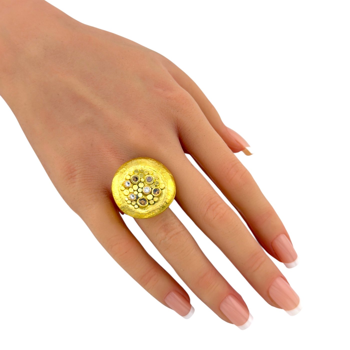18K Yellow Gold Circular 0.50ct Diamond Ring