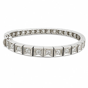 18K White Gold 5.0ct Diamond Tennis Bracelet