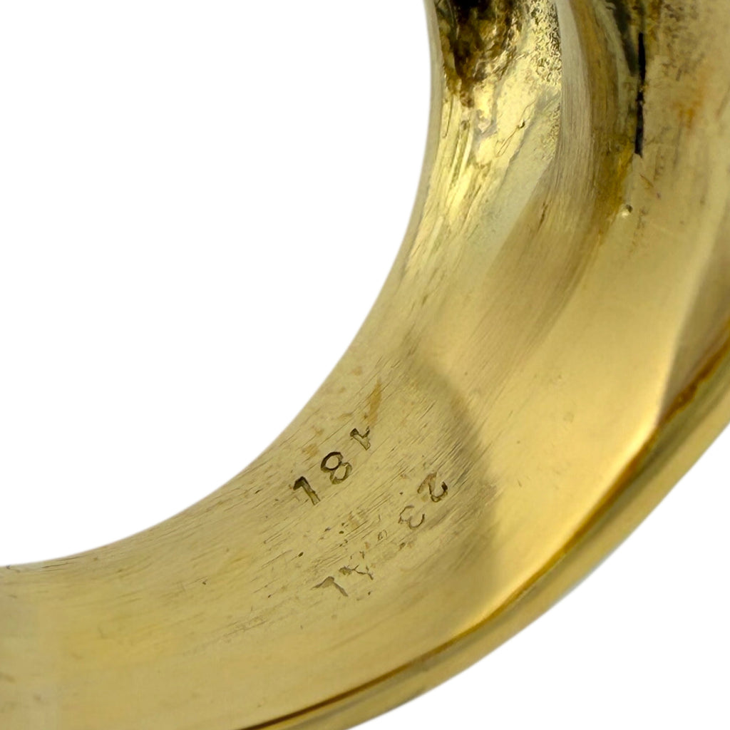 18K Yellow Gold 0.5ct Diamond Pillar Cocktail Ring