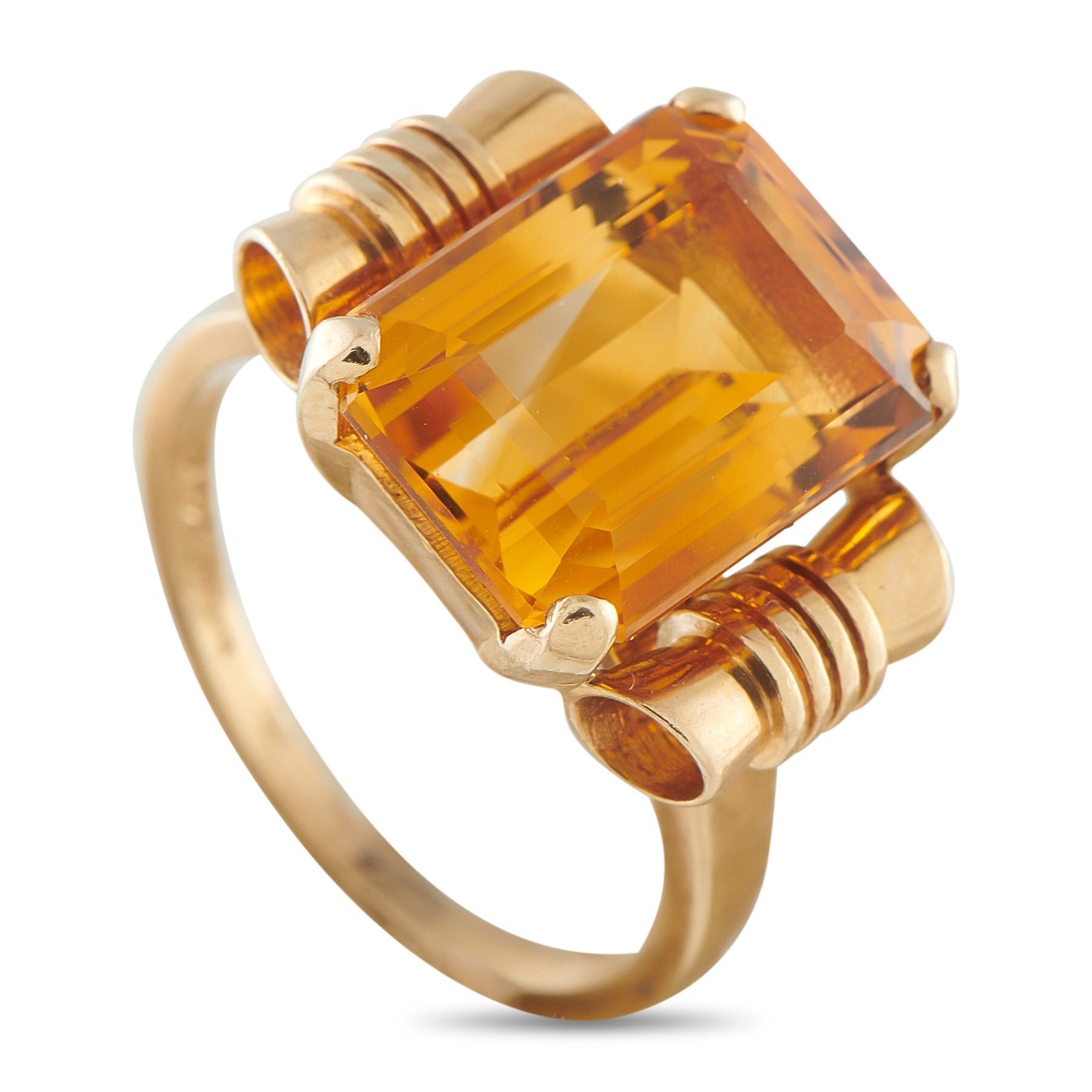 Tiffany & Co. - 14 kt. Yellow gold, Tiffany & Co. 14K Yellow Gold  Citrine Ring