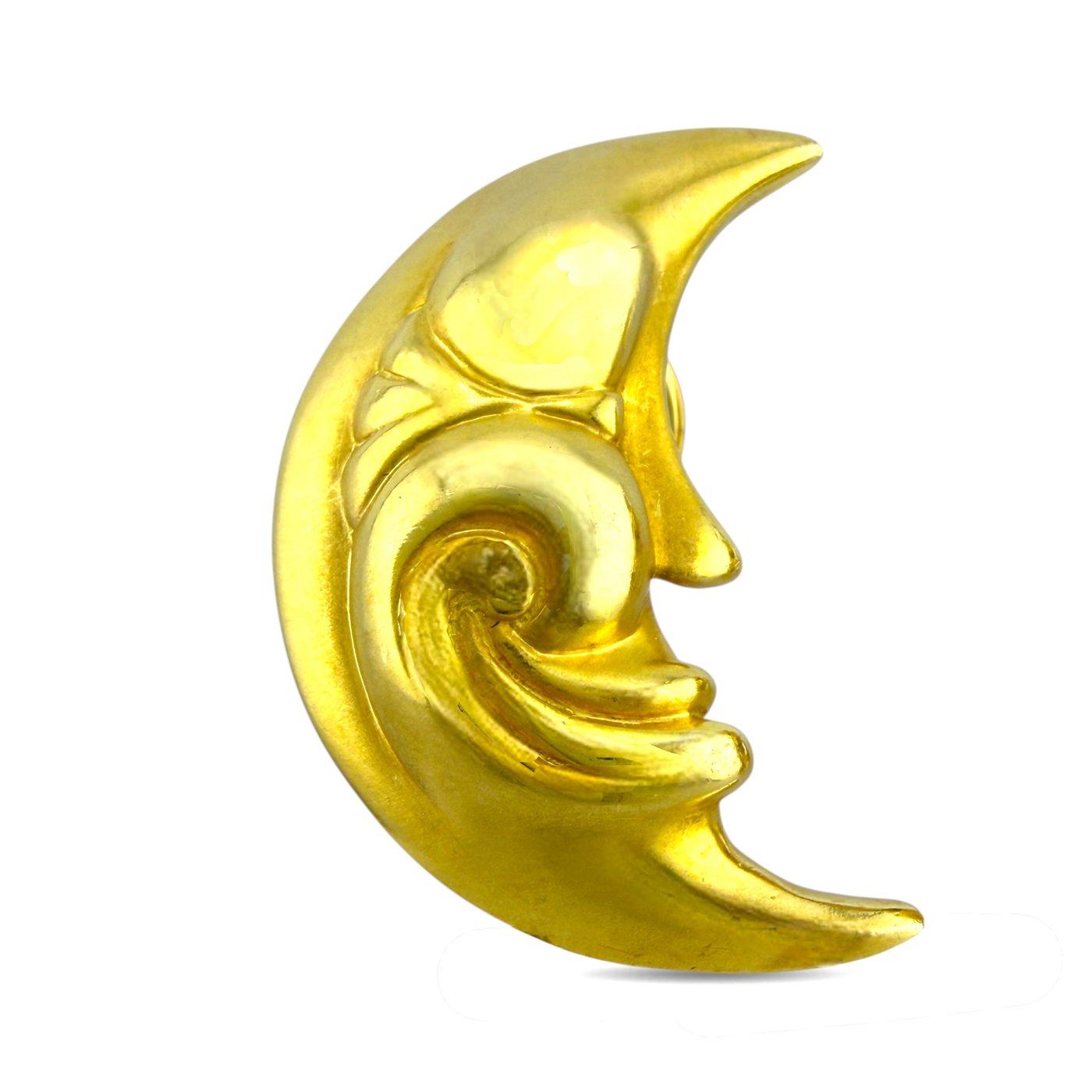 14K Yellow Gold Sun and Moon Sculpted Earrings