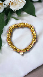Vintage Heavy 18K Gold 4.5ct Ruby and 3.12ct Diamond Bracelet