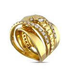 18K Yellow Gold 0.6ct Diamond Modern Abstract Ring