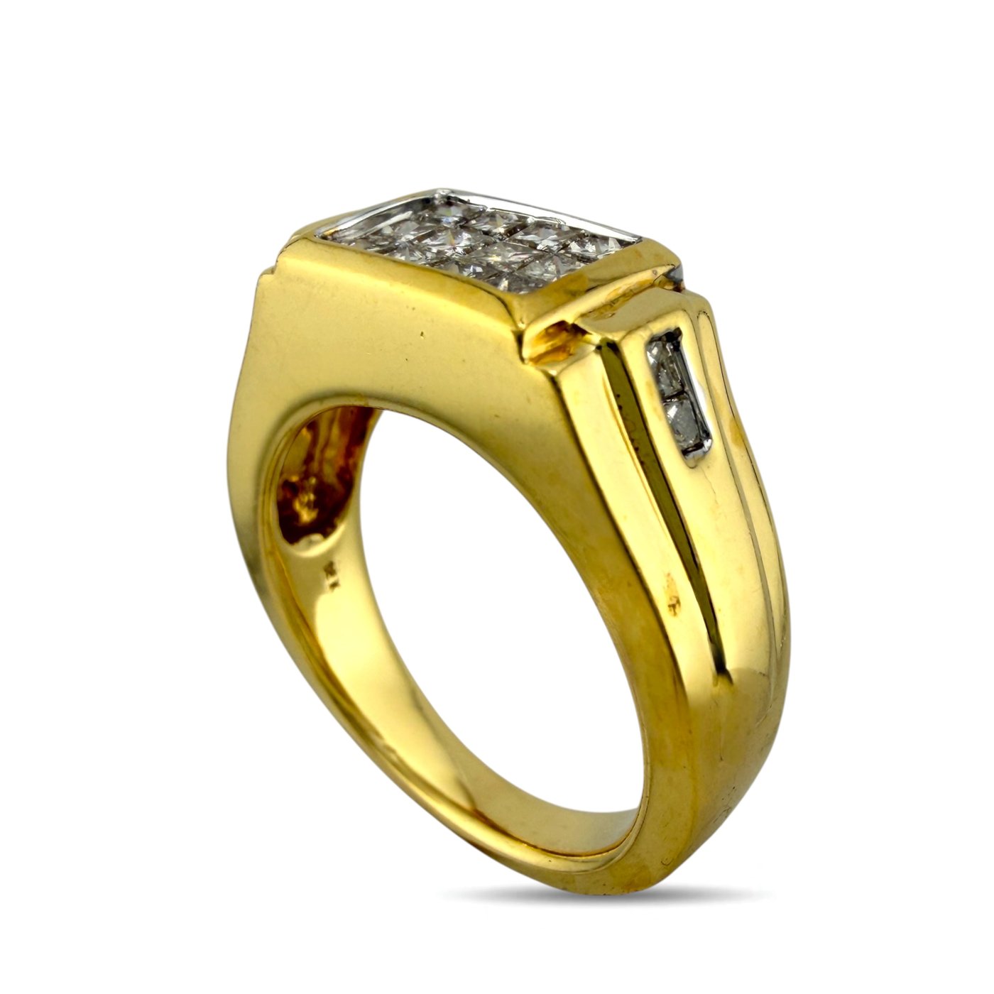 18K Yellow Gold 0.80ct Diamond Large Ring