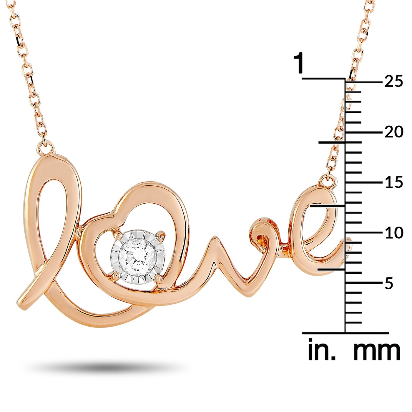 14K Rose Gold 0.10 ct Diamond Pendant Necklace