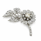 Platinum 4.38ct Diamond Flower Brooch