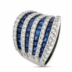 Bold 18K White Gold 1.68ct Sapphire and 2ct Diamond Ring