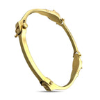 14K Yellow Gold 0.12ct Diamond Cheetah Head Link Bracelet