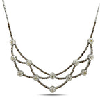 18K White Gold 6.0ct Diamond & Champagne Diamond Flexible Necklace with Certificate