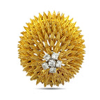 Hammerman Brothers 18K Yellow Gold 0.54ct Diamond Radiant Triangle Brooch