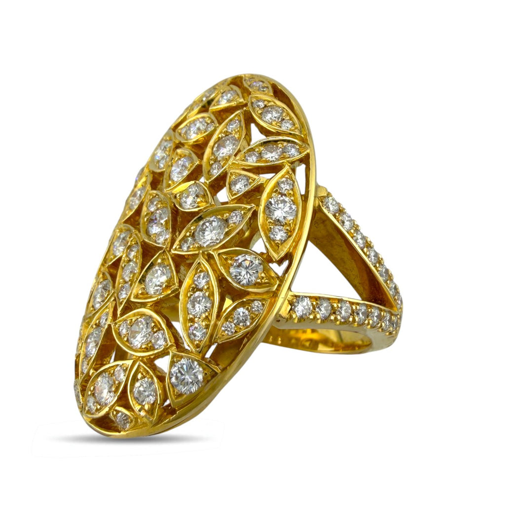 18K Yellow Gold 4.00ct Diamond Statement Ring