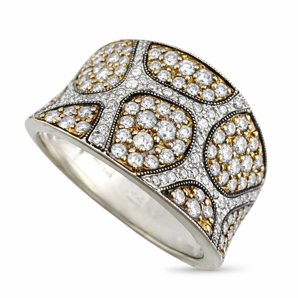 14K White Gold 1.5ct Diamond Cluster Ring
