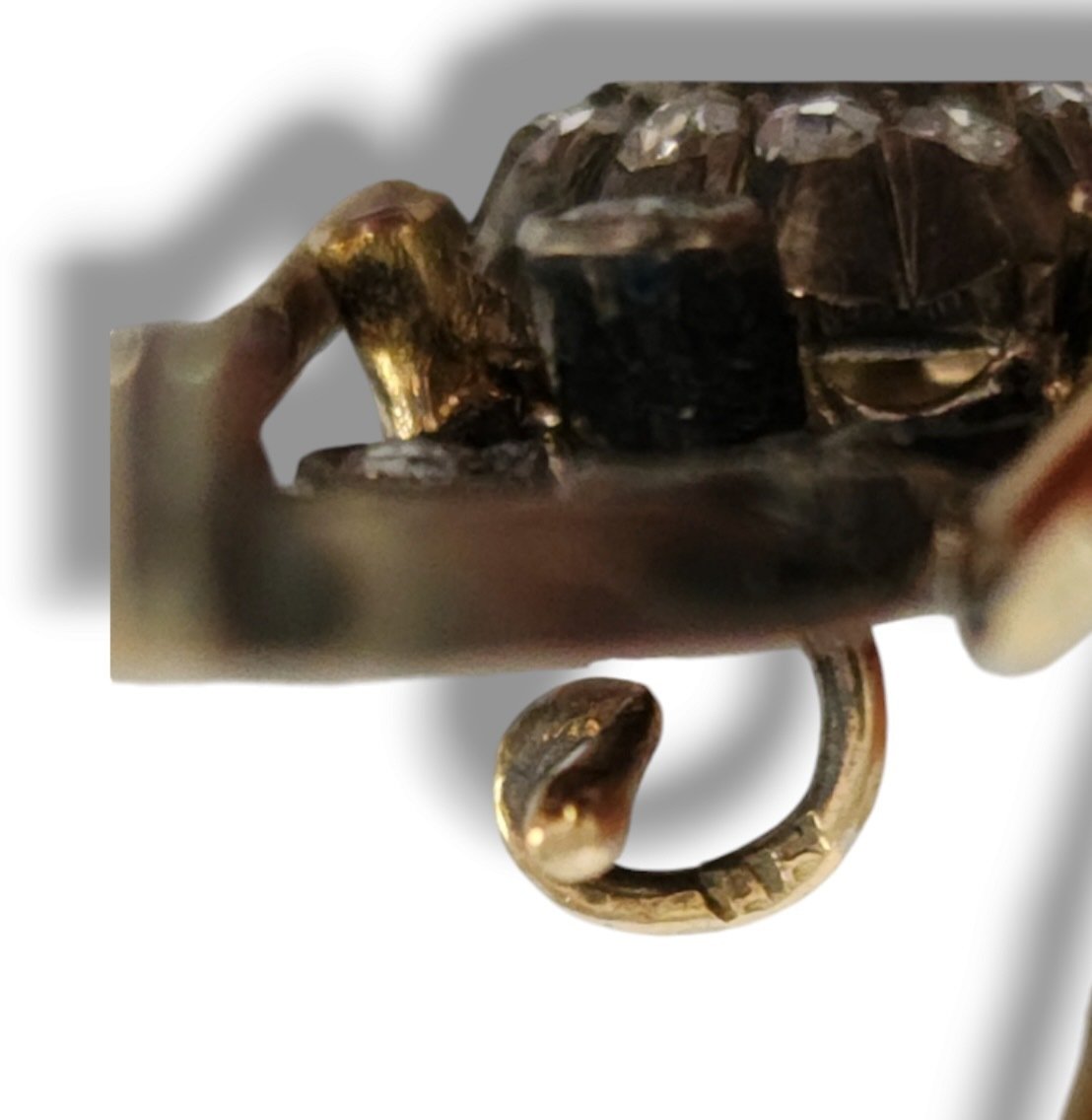 Antique K. Faberge, 56K Gold Beetle Brooch with Diamonds