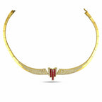 Grand 18K Yellow Gold 4.25ct Diamond and 2ct Ruby Necklace