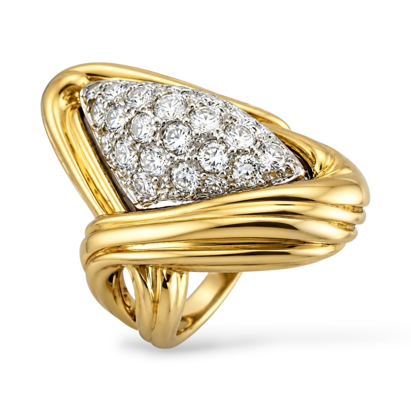 Yellow Gold 2.00ct Diamond Rhomboid Ring