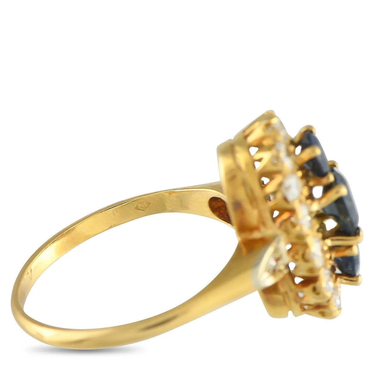 18 kt. Mikimoto 18K Yellow Gold 0.42ct Diamond and Sapphire Ring, Yellow gold -  1.42ct. tw. Diamond (Natural)  - Sapphire