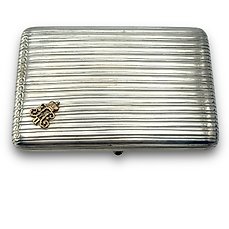 Imperial Russian 84 Silver & Gold Cigarette Case Circa 1896 - Cigarette case - .875 (84 Zolotniki) silver
