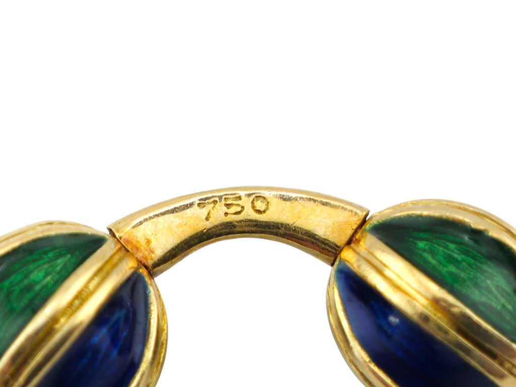 Tiffany & Co. 18K Gold and Enamel Cufflinks