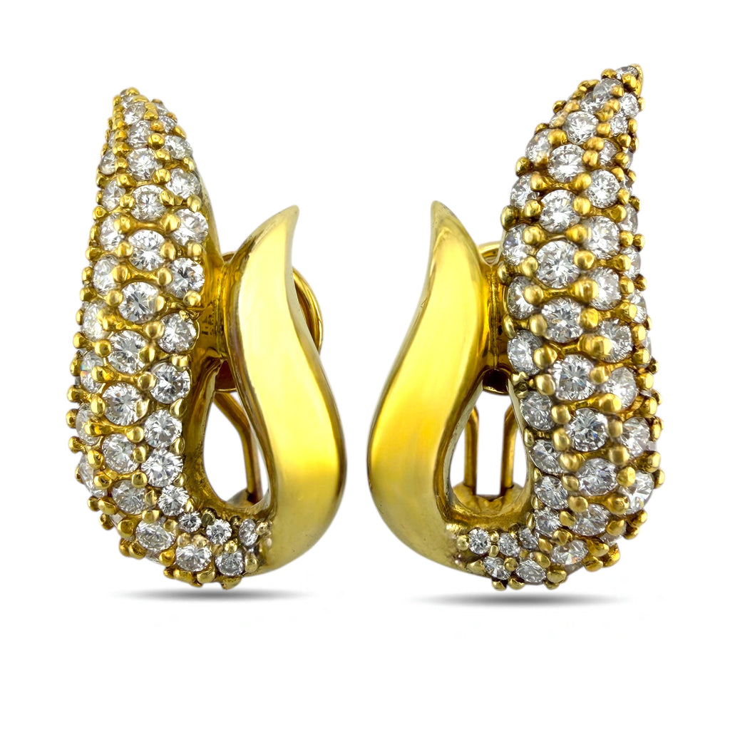 18K Yellow Gold 3.12ct Diamond Drop Earrings