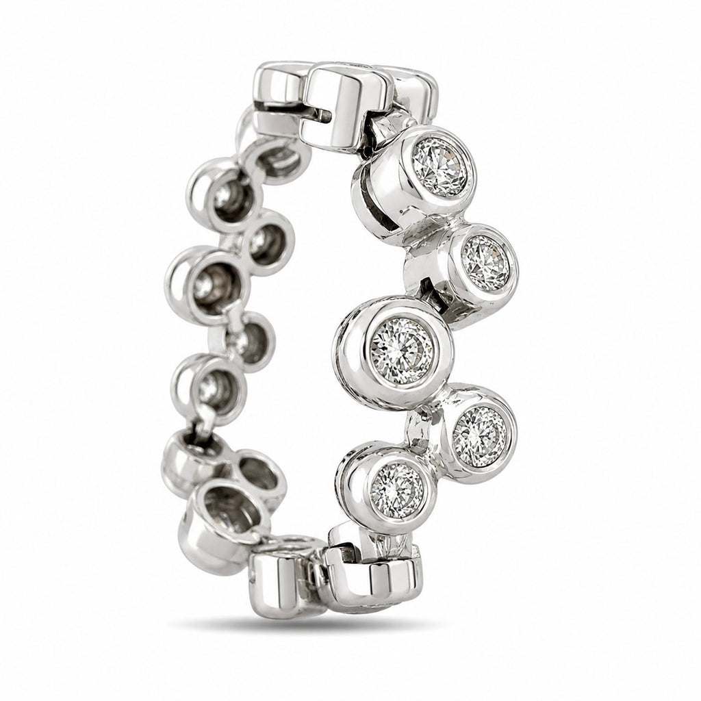 14K White Gold 1.00ct Diamond Abstract Flexible Band Ring