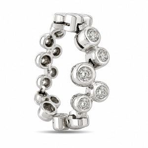14K White Gold 1.00ct Diamond Abstract Flexible Band Ring