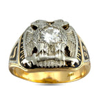 Royal Secret Masonic Ring With a Double Headed Eagle 7th and 32nd Degree