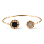 Bvlgari Bvlgari Onyx Diamonds 18K Rose Gold Open Cuff Bracelet