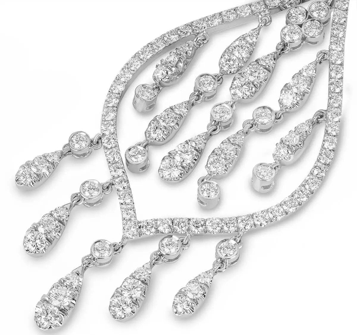 Crivelii 18K White Gold and  8.00ct Diamond Earrings