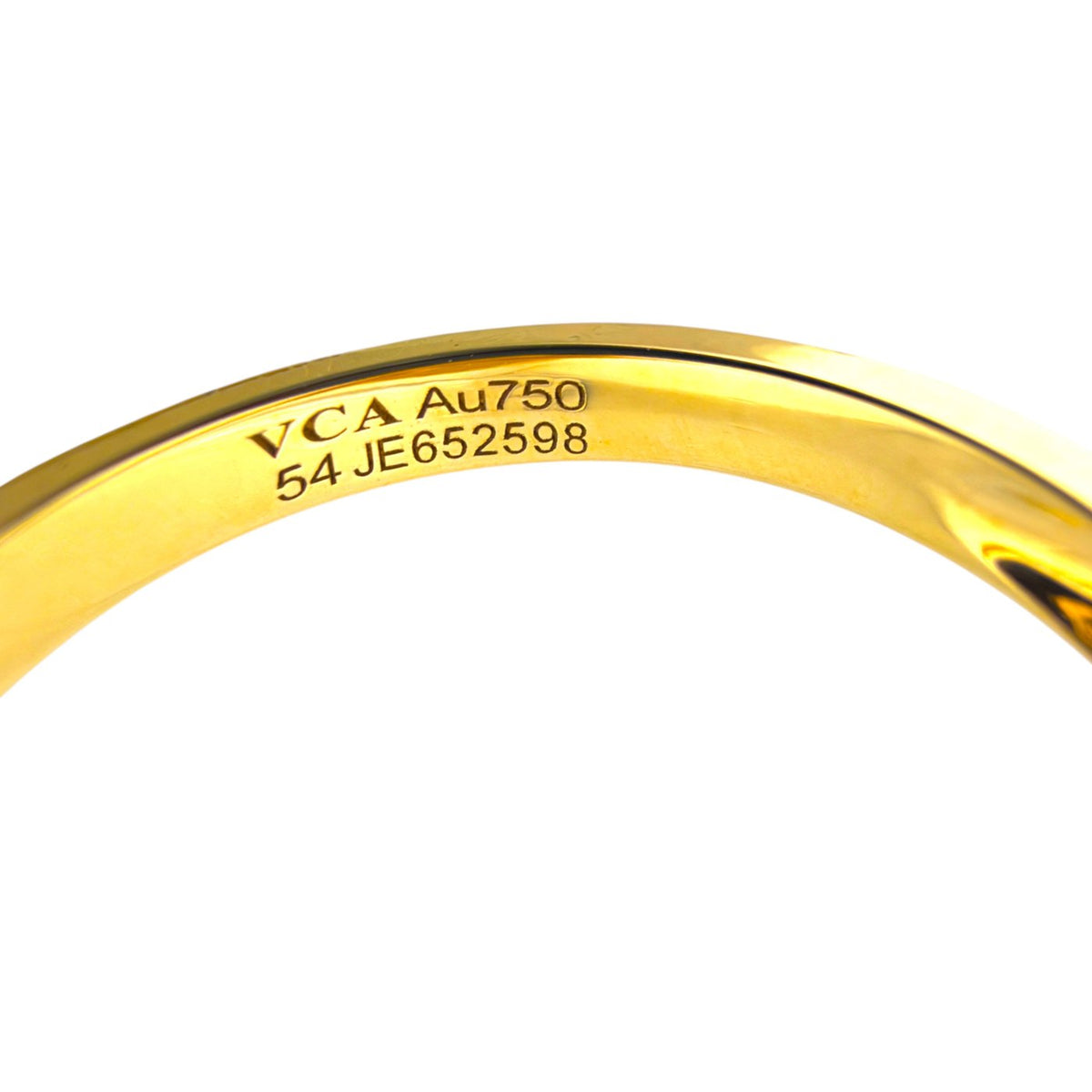 Van Cleef & Arpels ring inner band stamped VCA, Au750 and size 54