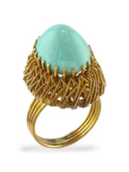 18K Yellow Gold Ring with Turquoise Stone