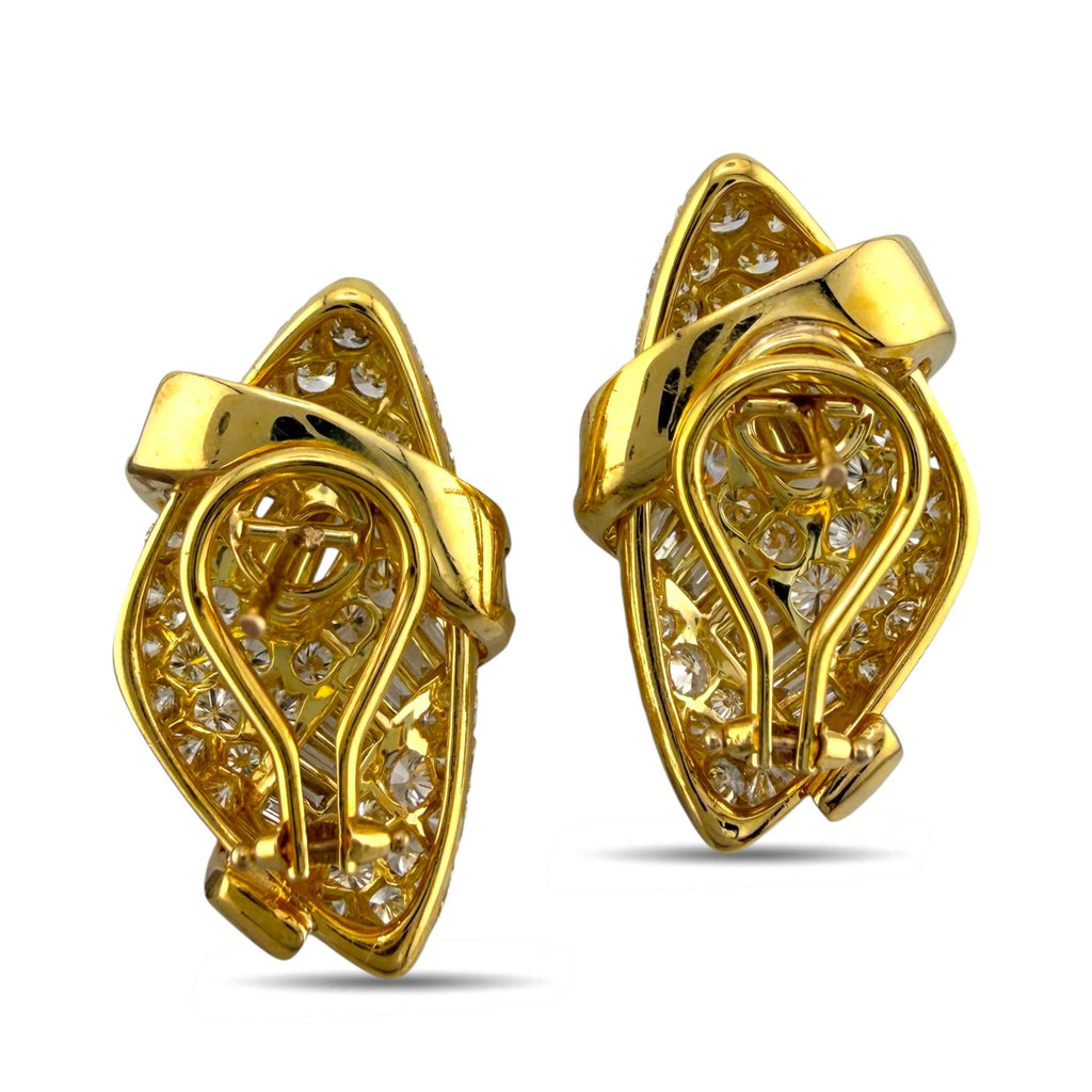 Certified 18K Yellow Gold 8.5ct Diamond Earrings