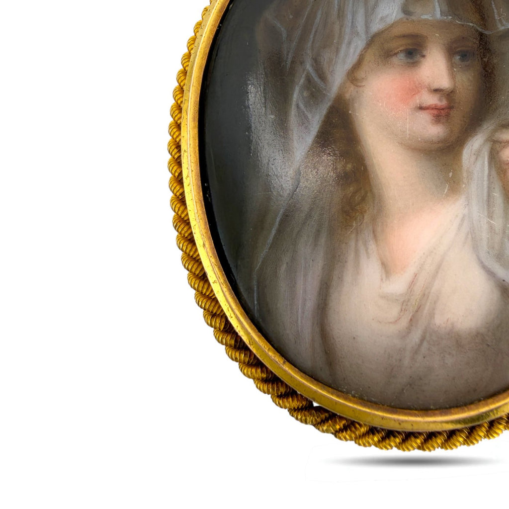 Imperial Russian 56K Yellow Gold Portrait Brooch