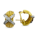 18K Yellow Gold and Platinum 1.53ct Diamond Earring and Ring Set