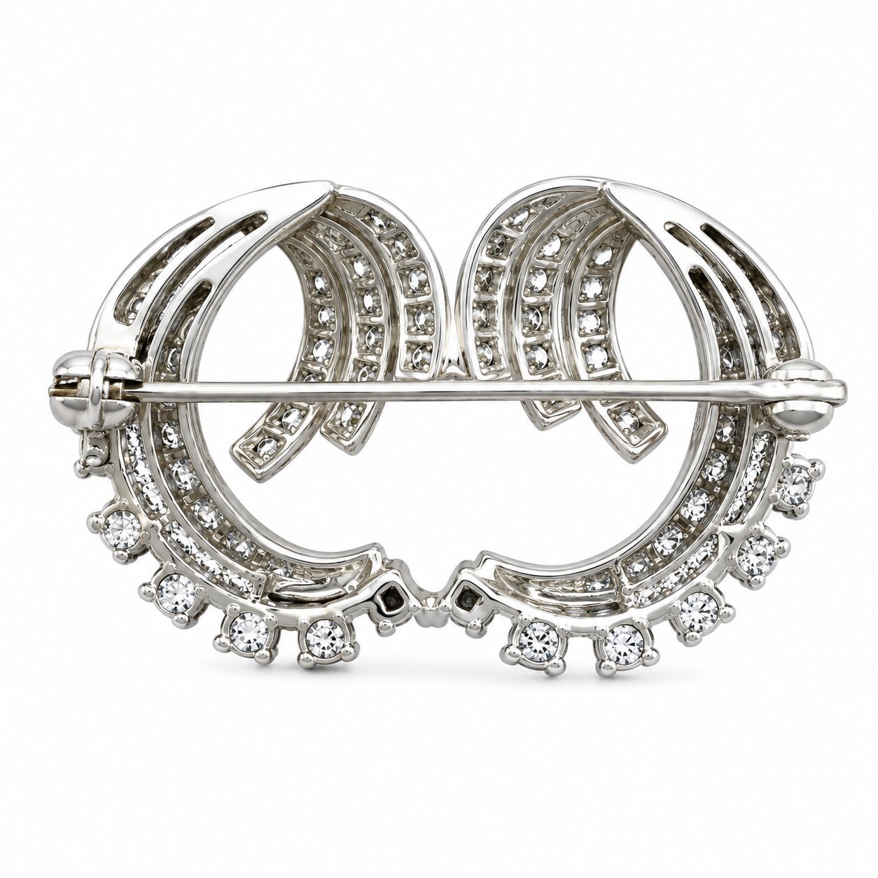 14K White Gold 1.43ct Diamond Brooch