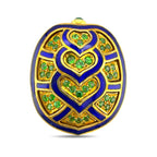 Judith Leiber 18K Yellow Gold 0.85ct Emerald and Blue Enamel Earrings