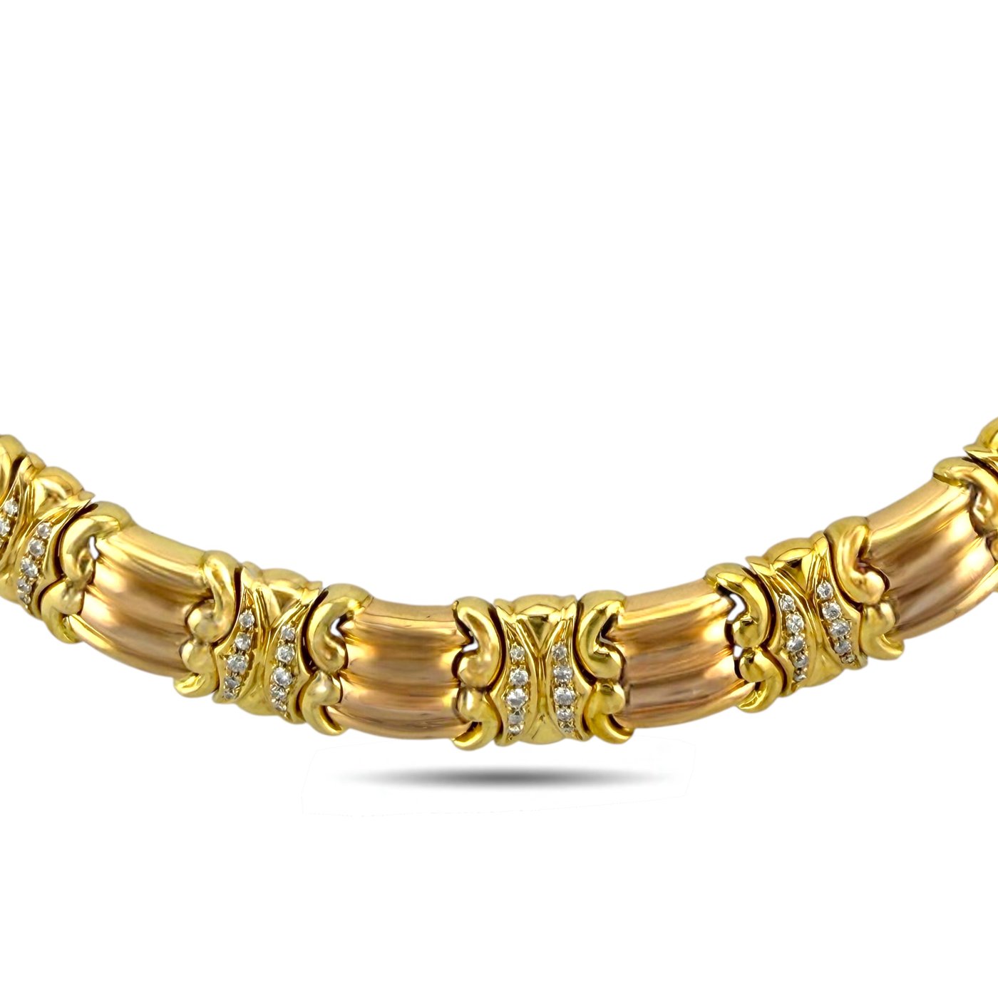 14K Yellow and Rose Gold 1.00ct Diamond Choker Necklace, Rose gold -  1.00ct. tw. Diamond (Natural)