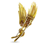 18K Yellow Gold Tiffany and Co. Wheat Motif 0.5ct Diamond Brooch