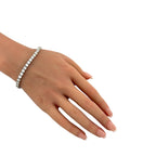 Certified 14K White Gold 12.3ct Diamond Tennis Bracelet