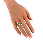 14K Yellow Gold Diamond and Emerald Band Ring