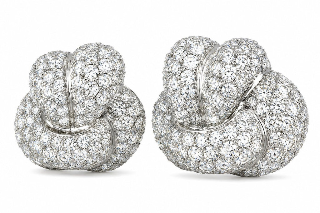 18K White Gold 8.00ct Diamond Huggie Earrings