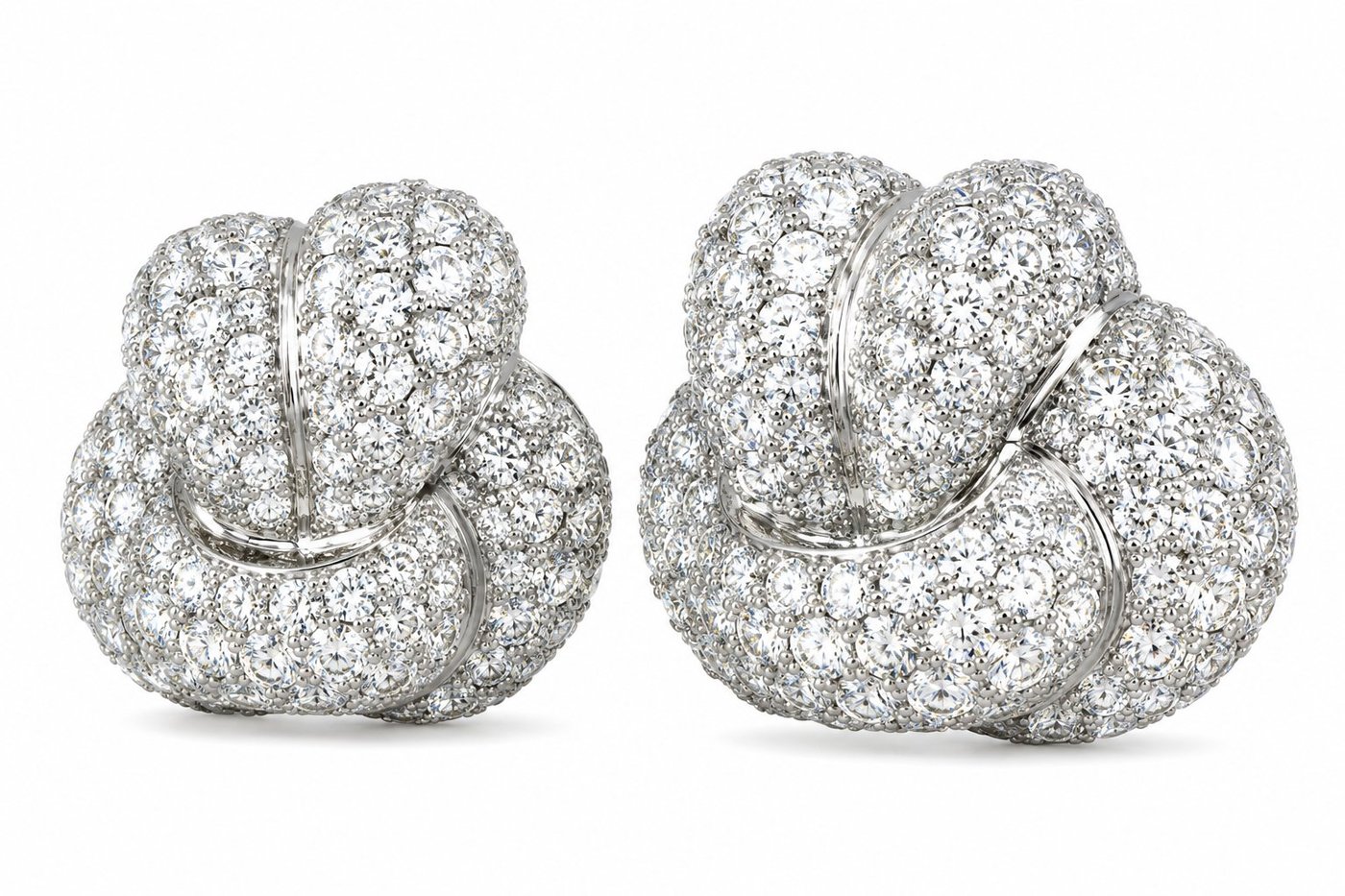 18K White Gold 8.00ct Diamond Huggie Earrings