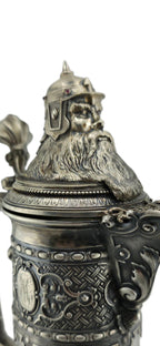 Antique Imperial Faberge Silver Cut Glass Decanter Carafe Circa 1900s