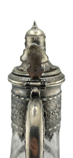 Antique Imperial Faberge Silver Cut Glass Decanter Carafe Circa 1900s